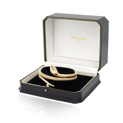 Vintage Yellow Gold Flexible Snake Bangle