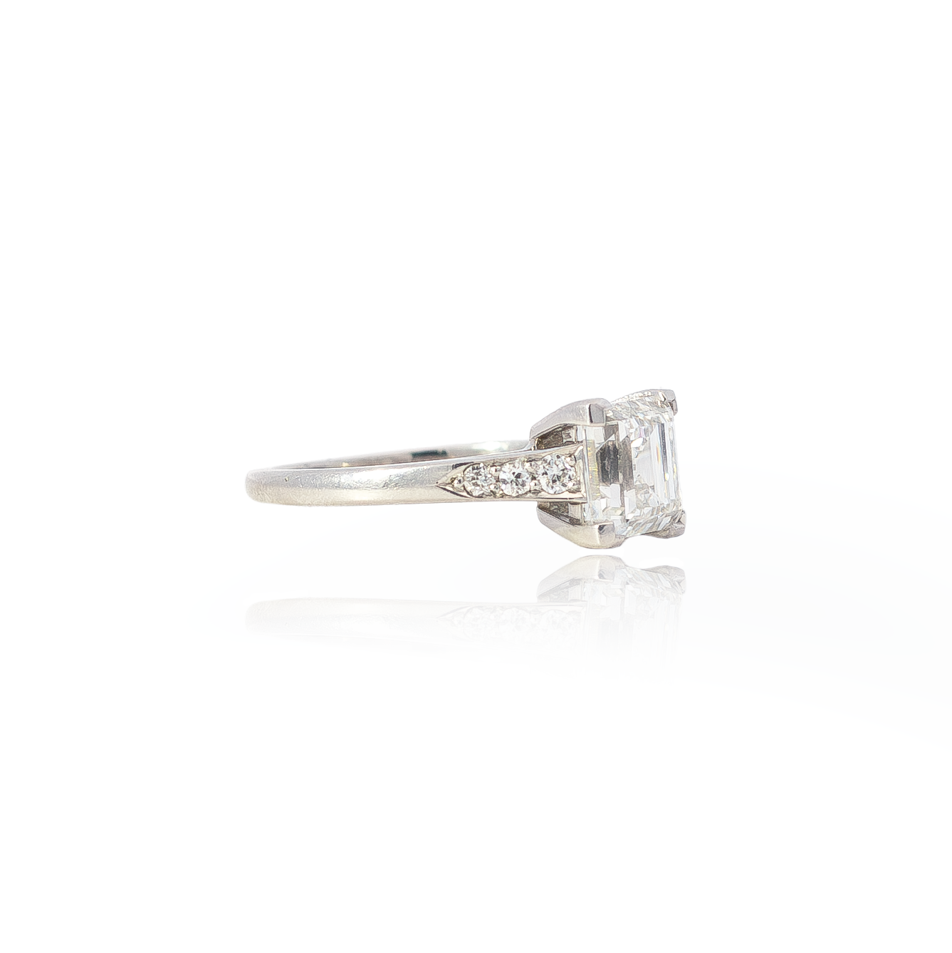 1.92ct Square Step Cut Diamond Solitaire Ring