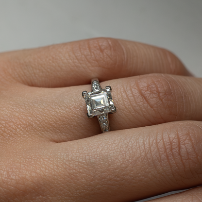 1.92ct Square Step Cut Diamond Solitaire Ring