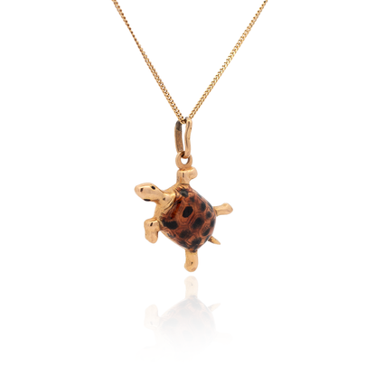 Turtle charm | Tortoise shell enamel