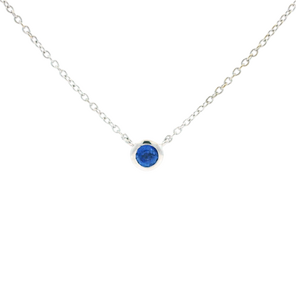 0.34ct Round Sapphire Solitaire Pendant