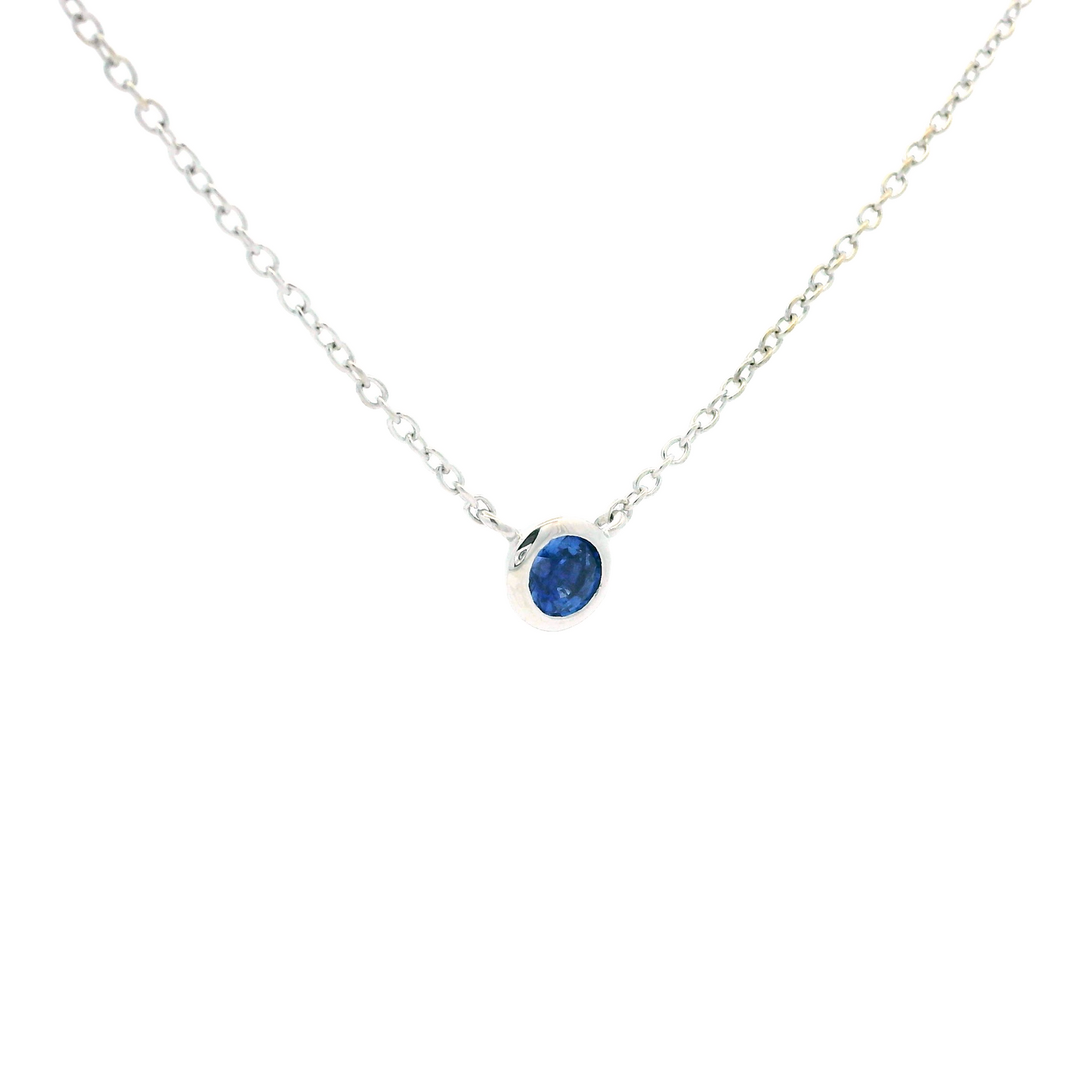 0.34ct Round Sapphire Solitaire Pendant