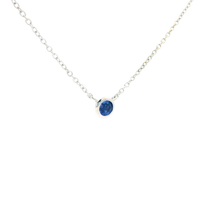 0.34ct Round Sapphire Solitaire Pendant