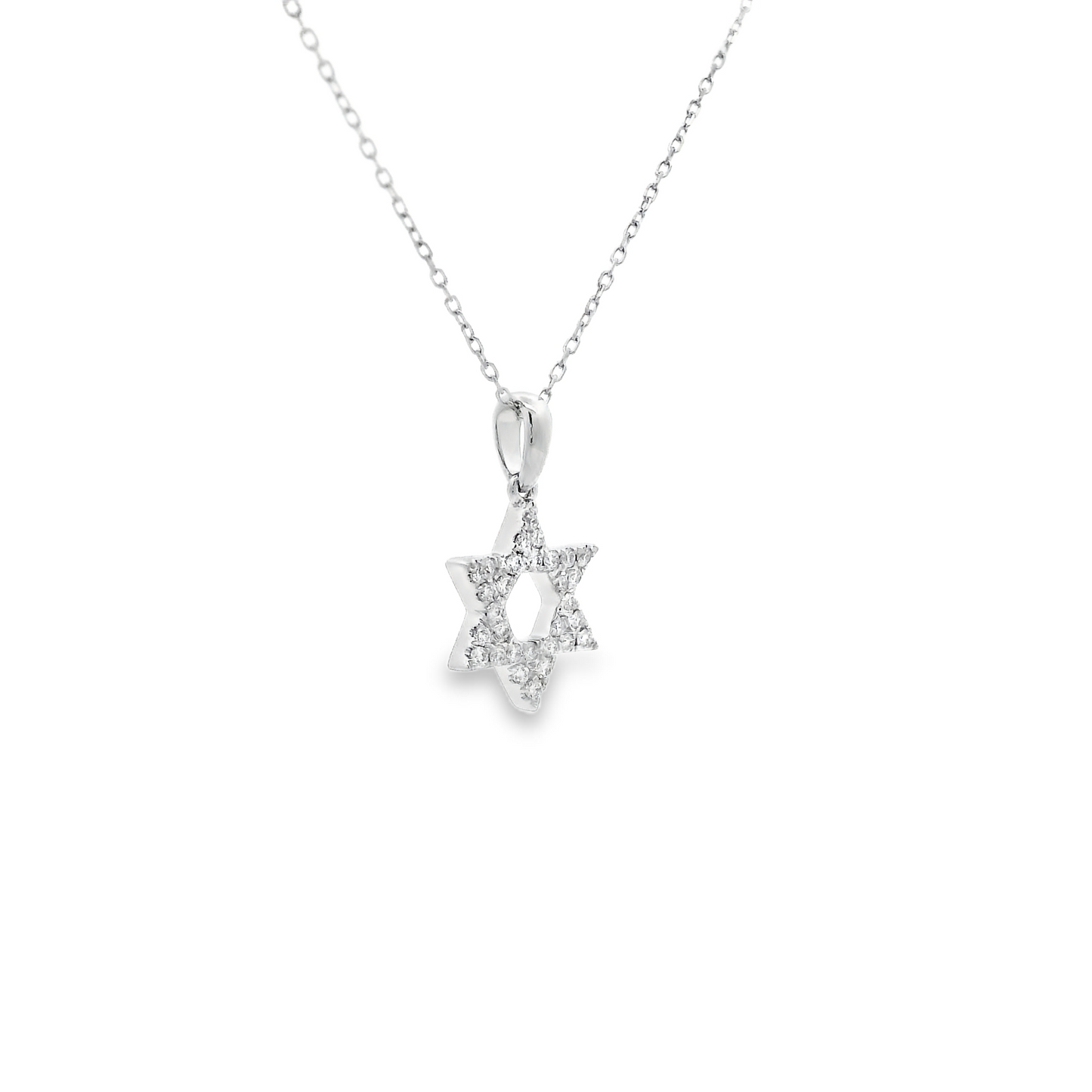 White Gold Diamond Set Star Of David Pendant