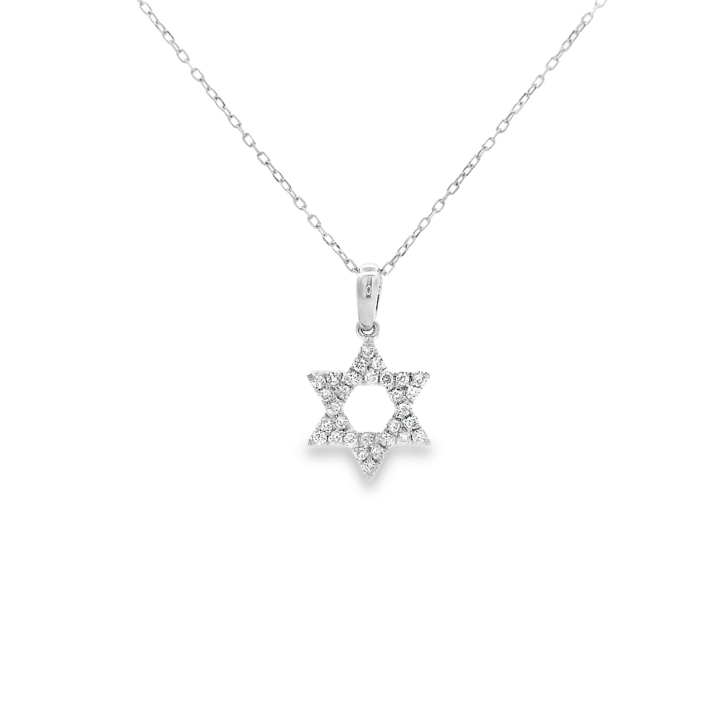 White Gold Diamond Set Star Of David Pendant