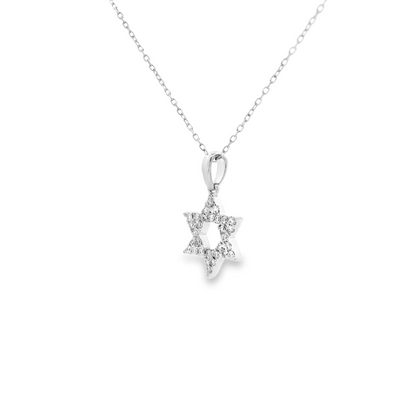 White Gold Diamond Set Star Of David Pendant