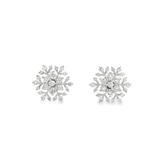 0.61ct Round Diamond Snowflake Earrings