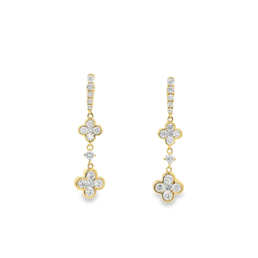 0.71ct Diamond Quatrefoils Drop Earrings