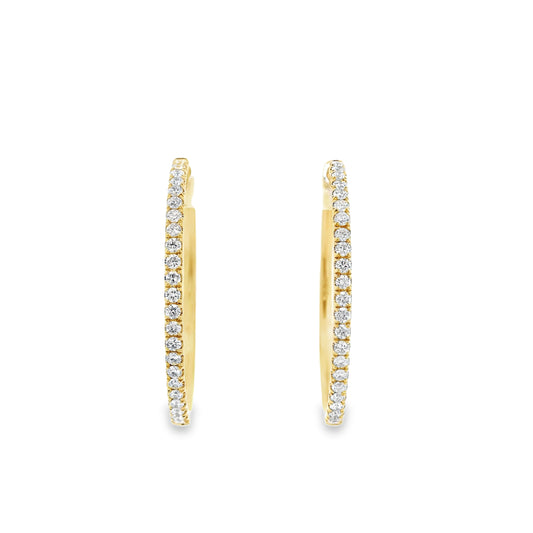 0.68ct Round Diamond Large Hoops