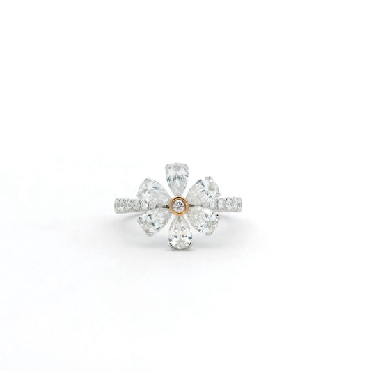 1.78ct Pear Cut Diamond Flower Ring