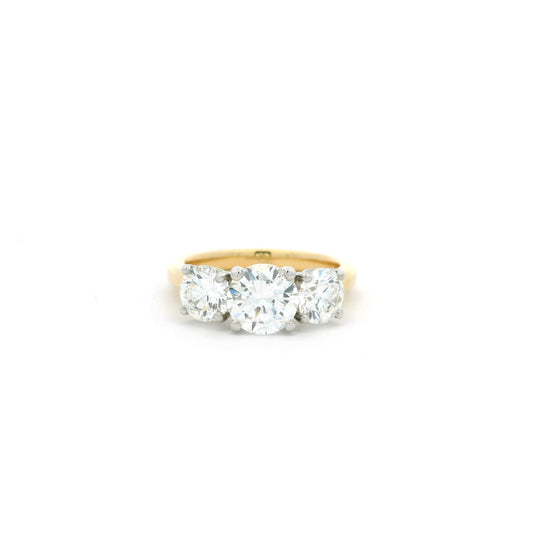 1.25ct Certified Round Diamond Three Stone Ring