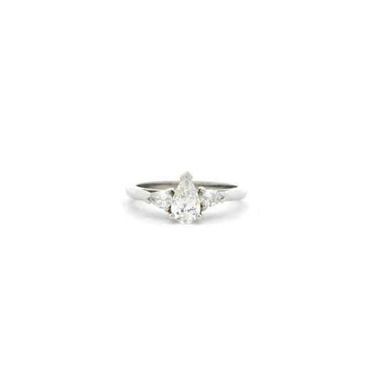 0.50ct Certified Pear Cut Diamond Three Stone Ring