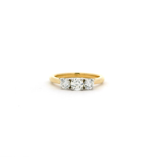 0.76ct Round Diamond Three Stone Ring
