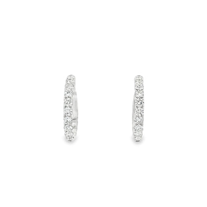 1.12ct Round Diamond Hoop Earrings