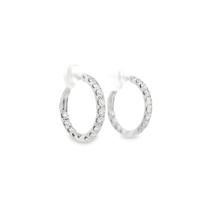 1.12ct Round Diamond Hoop Earrings
