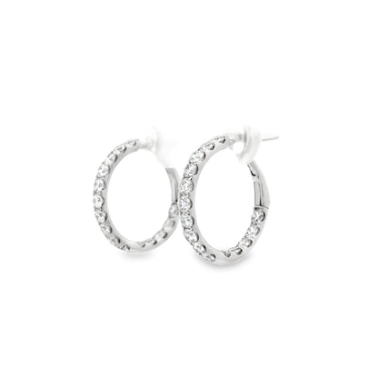 1.12ct Round Diamond Hoop Earrings