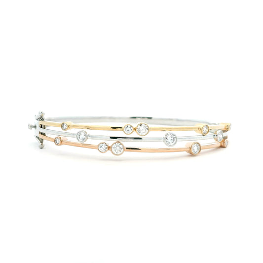 1ct Diamond Three Stand Bangle