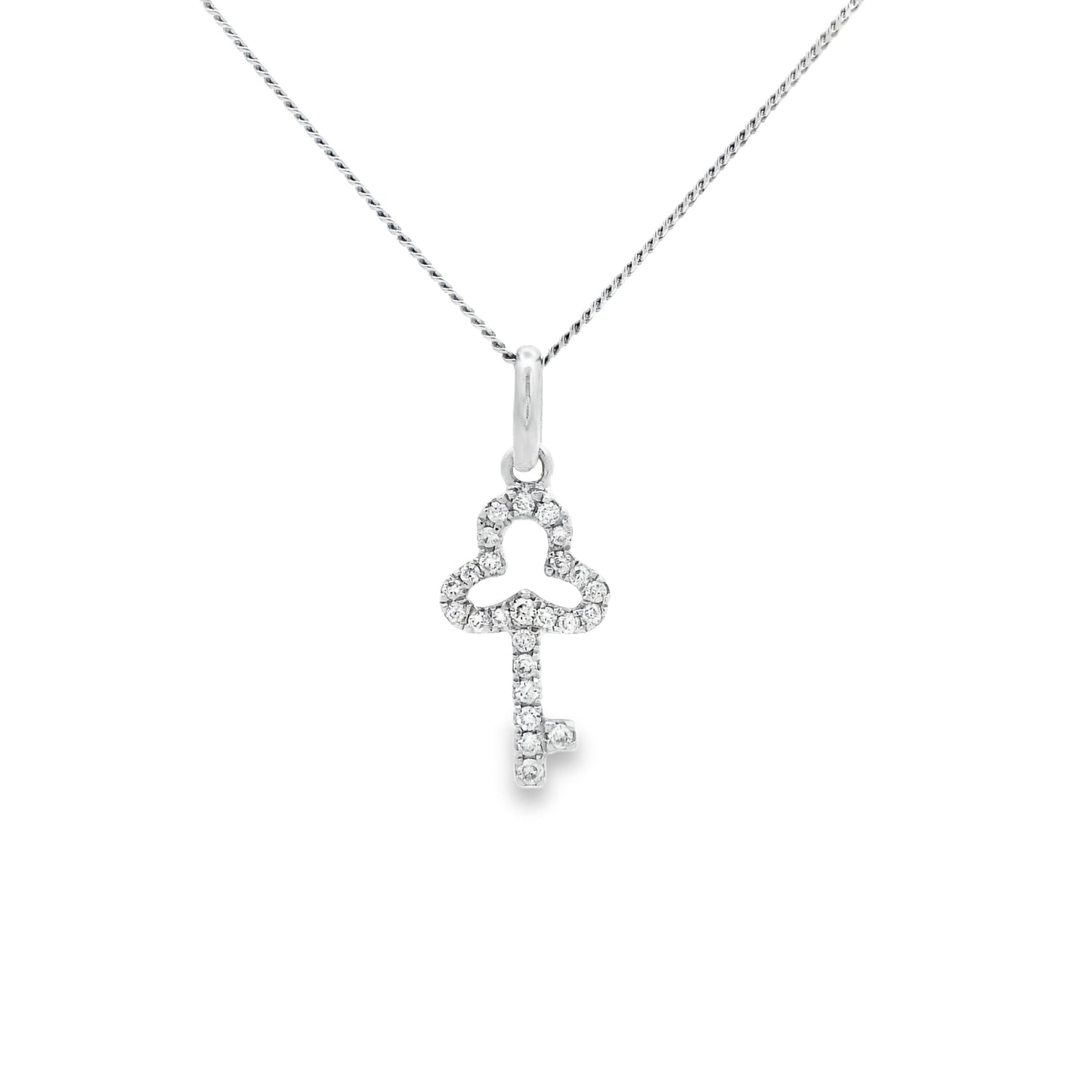 Diamond Set Key Pendant