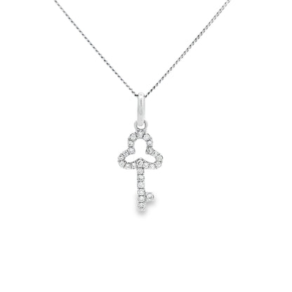 Diamond Set Key Pendant