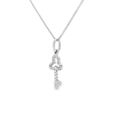 Diamond Set Key Pendant