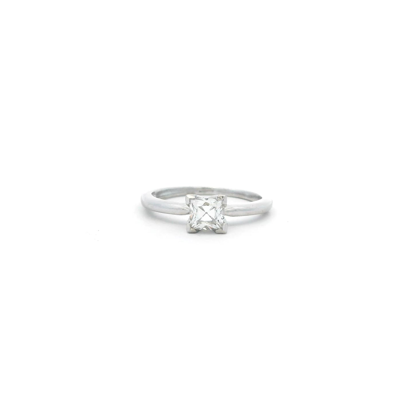 GIA Certified 0.65ct French Cut Diamond Solitaire Ring