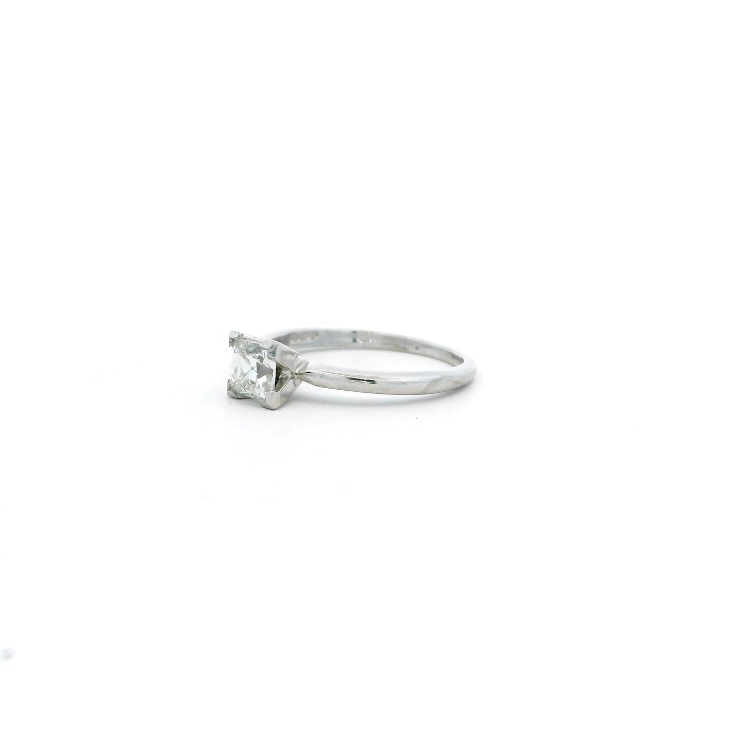GIA Certified 0.65ct French Cut Diamond Solitaire Ring
