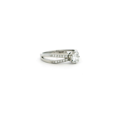 0.55ct Round Diamond Solitaire Ring with Diamond Set Split Shoulders