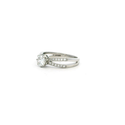 0.55ct Round Diamond Solitaire Ring with Diamond Set Split Shoulders