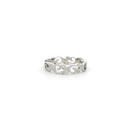 Diamond Set Floral Eternity Ring