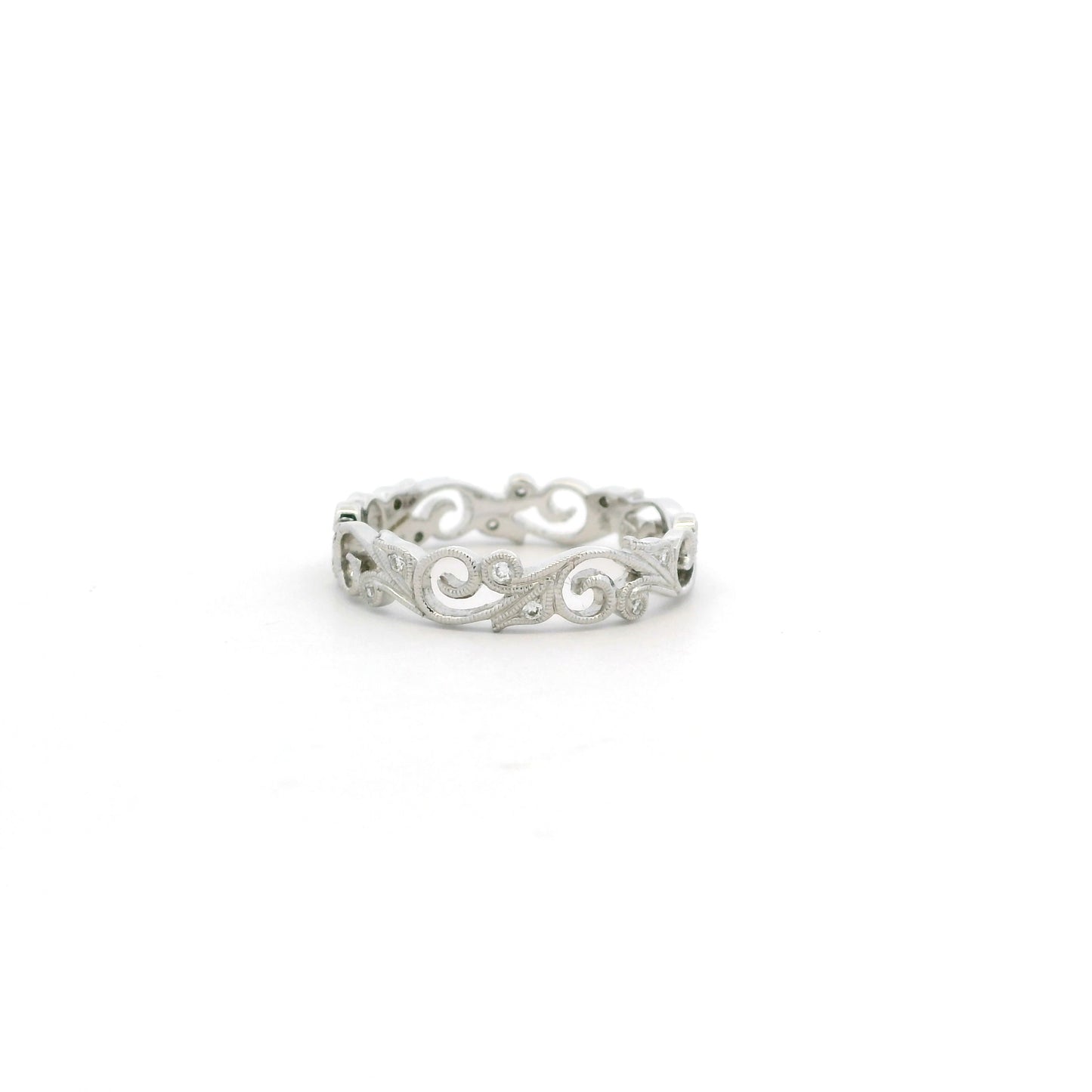 Diamond Set Floral Eternity Ring