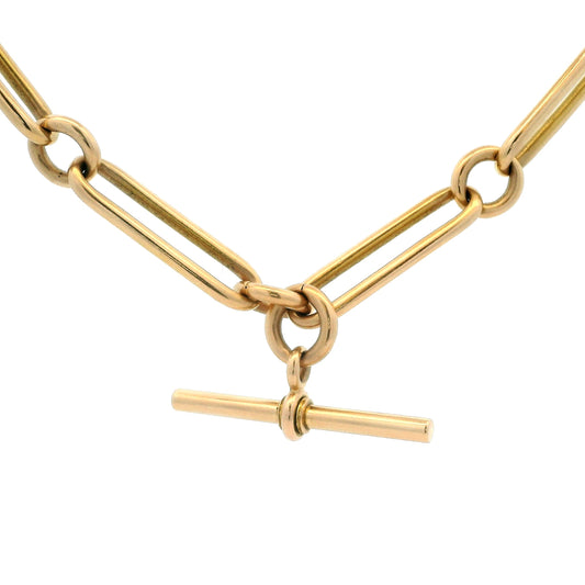 Antique 15ct Trombone Link Albert Chain