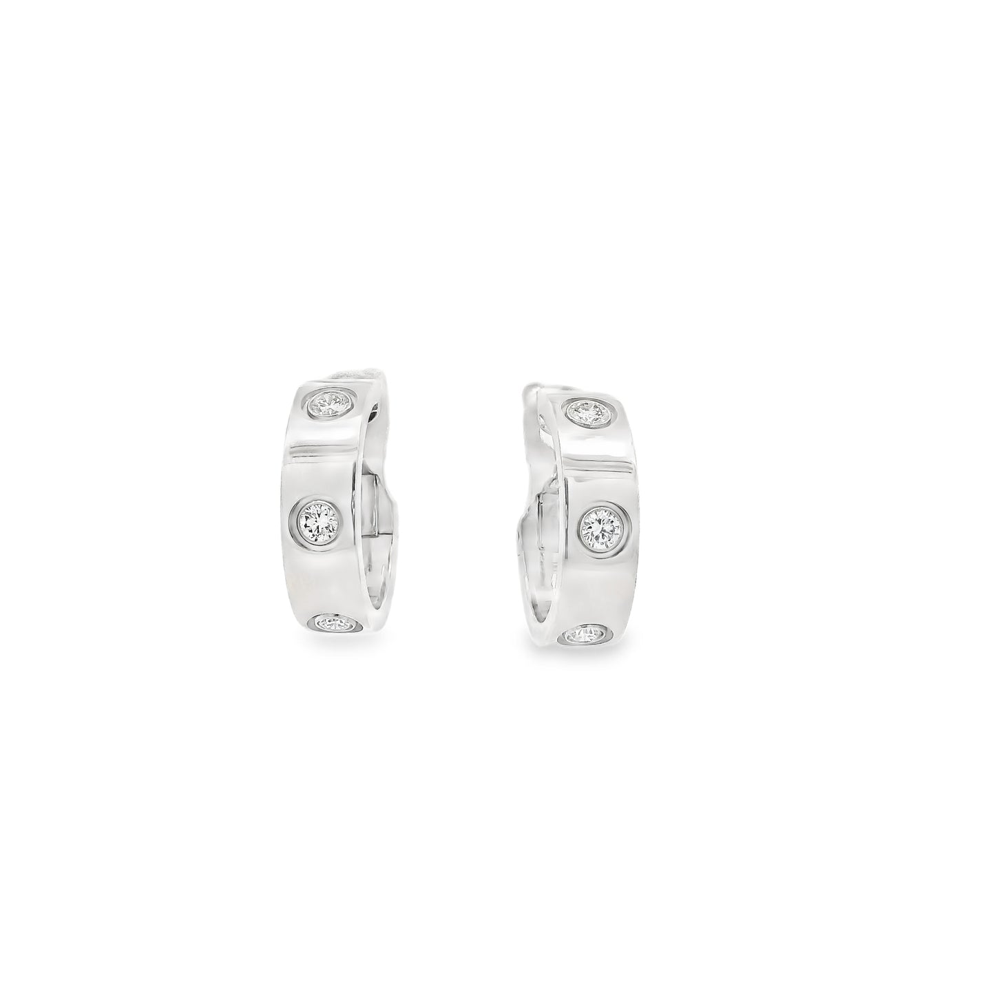 Cartier White Gold And Diamond Love Hoop Earrings