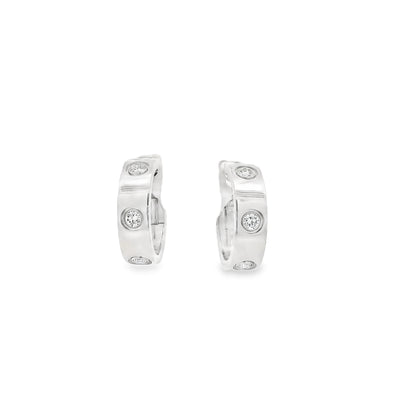 Cartier White Gold And Diamond Love Hoop Earrings