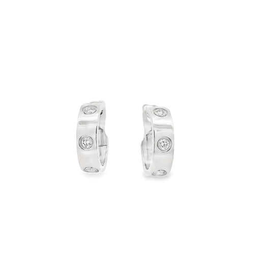 Cartier White Gold And Diamond Love Hoop Earrings