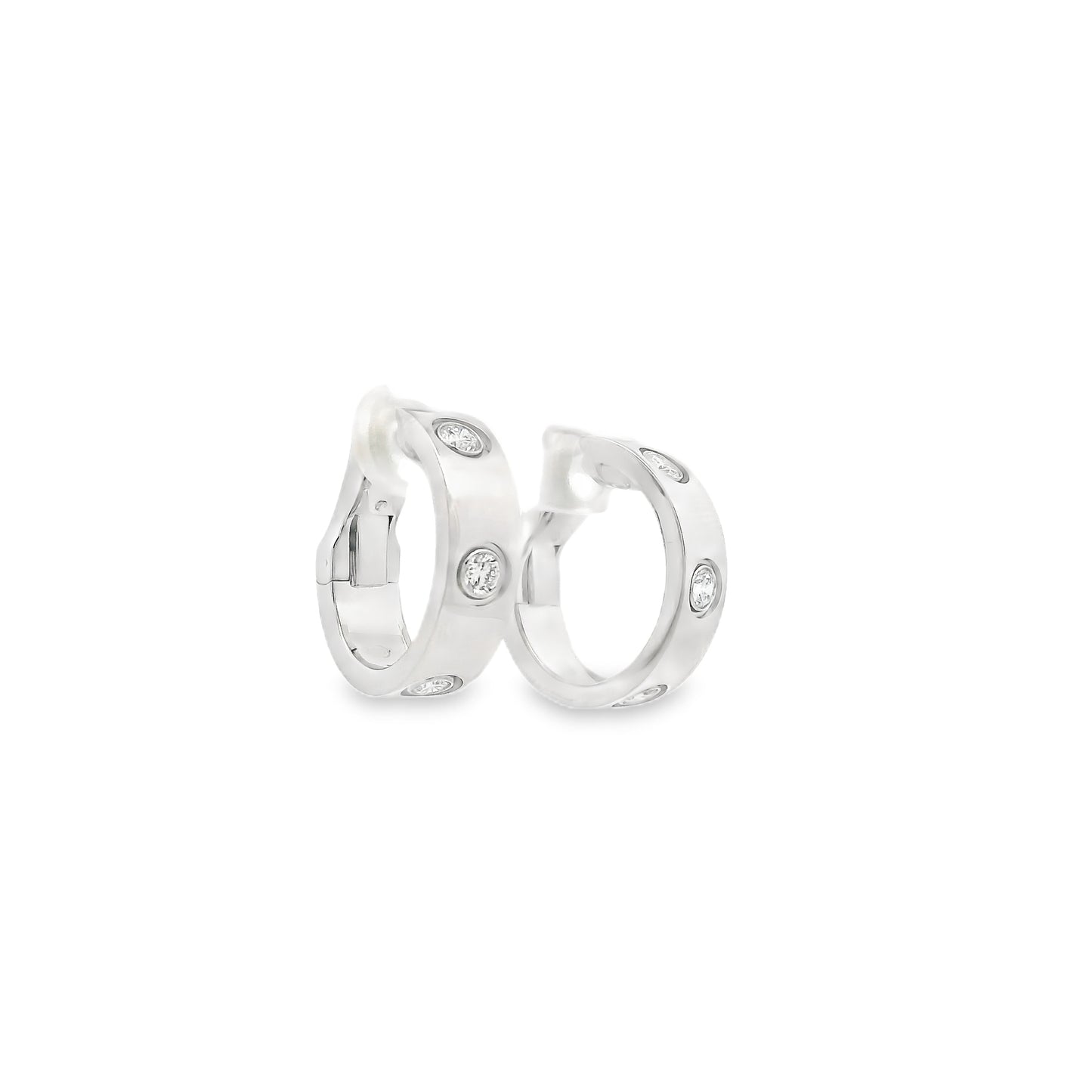 Cartier White Gold And Diamond Love Hoop Earrings