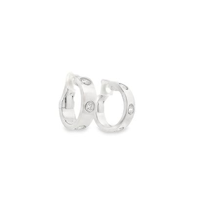 Cartier White Gold And Diamond Love Hoop Earrings