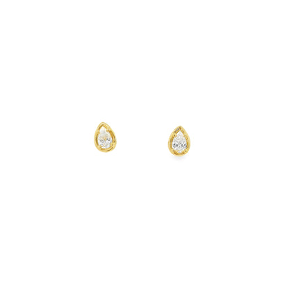 0.31ct Pear Cut Diamond Solitaire Stud Earrings