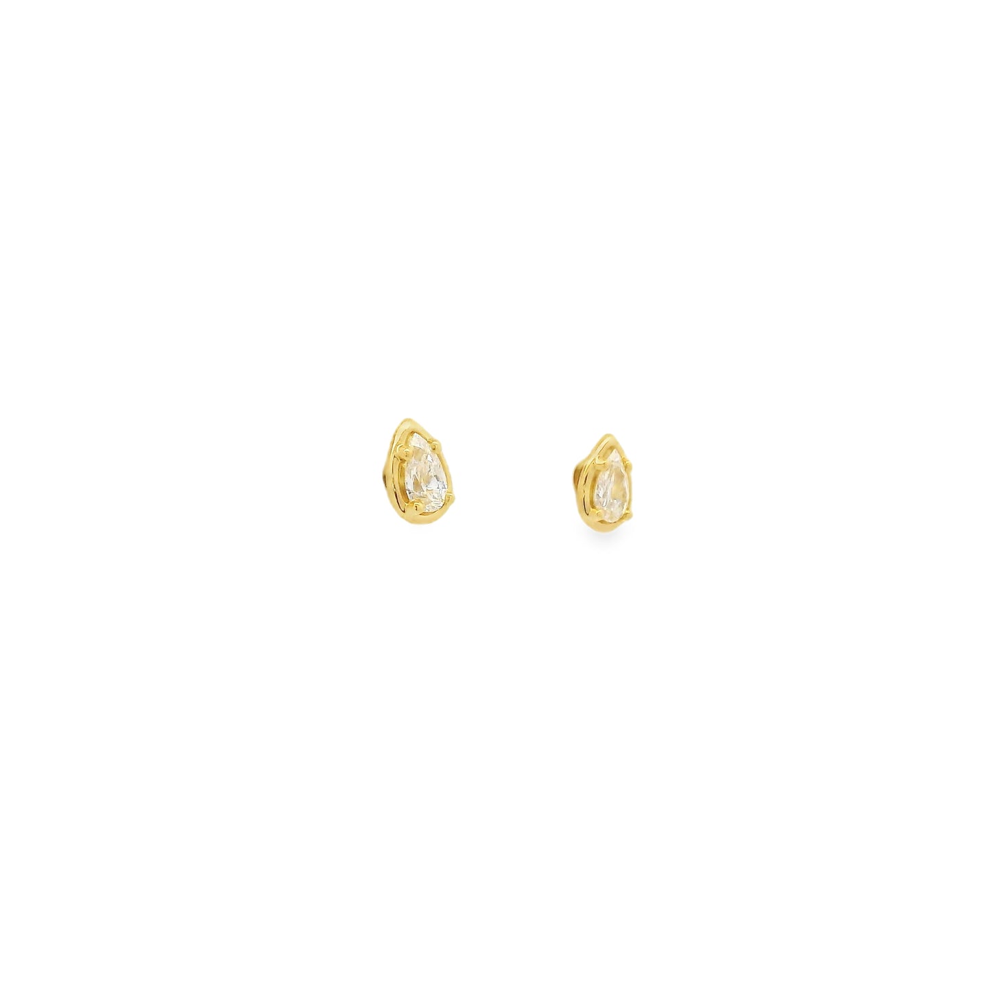 0.31ct Pear Cut Diamond Solitaire Stud Earrings