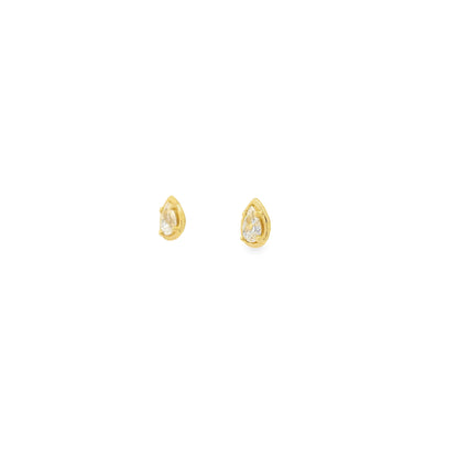 0.31ct Pear Cut Diamond Solitaire Stud Earrings