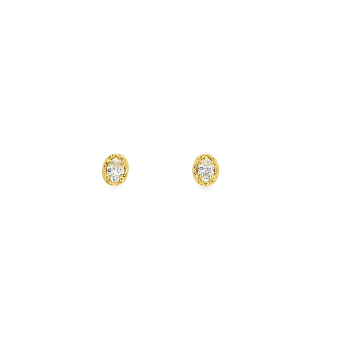 0.27ct Oval Diamond Solitaire Stud Earrings