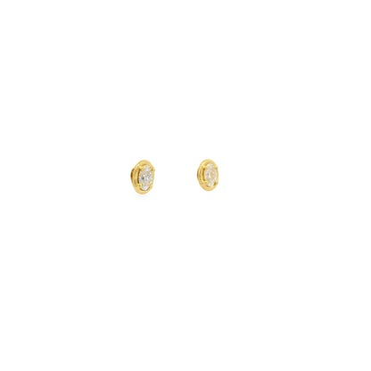 0.27ct Oval Diamond Solitaire Stud Earrings