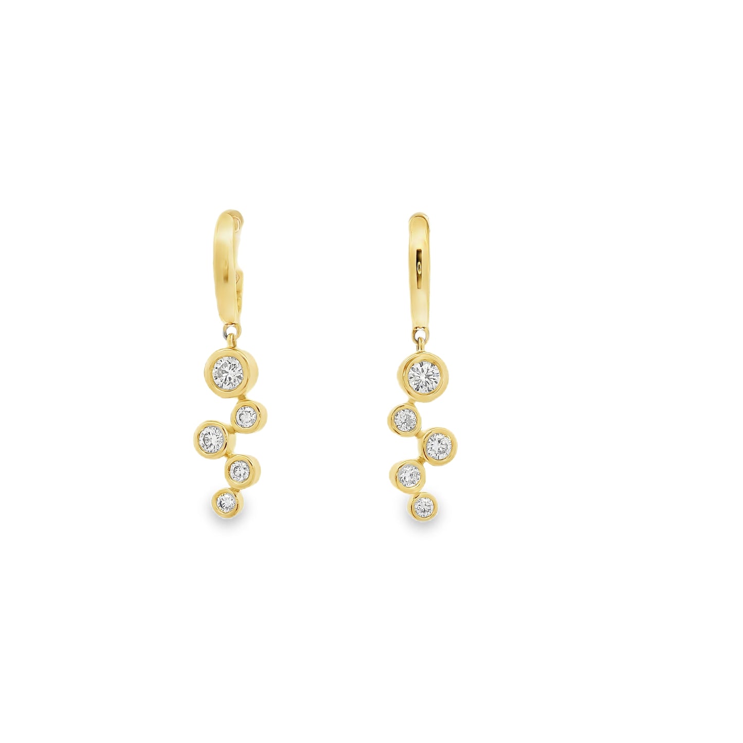 0.38ct Round Diamond Bubbles Drop Earrings