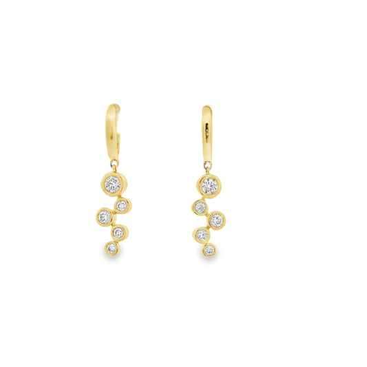 0.38ct Round Diamond Bubbles Drop Earrings