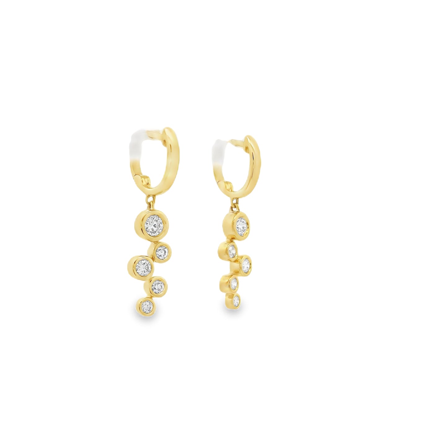 0.38ct Round Diamond Bubbles Drop Earrings