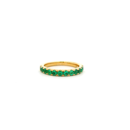 0.64ct Round Emerald Half Eternity Ring
