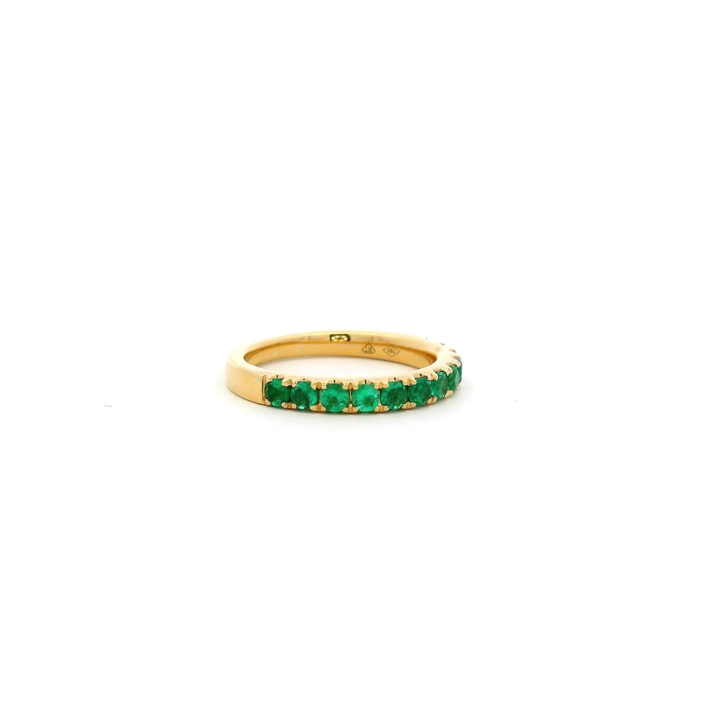 0.64ct Round Emerald Half Eternity Ring