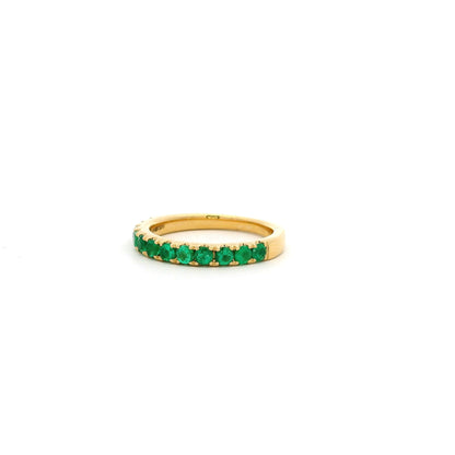 0.64ct Round Emerald Half Eternity Ring
