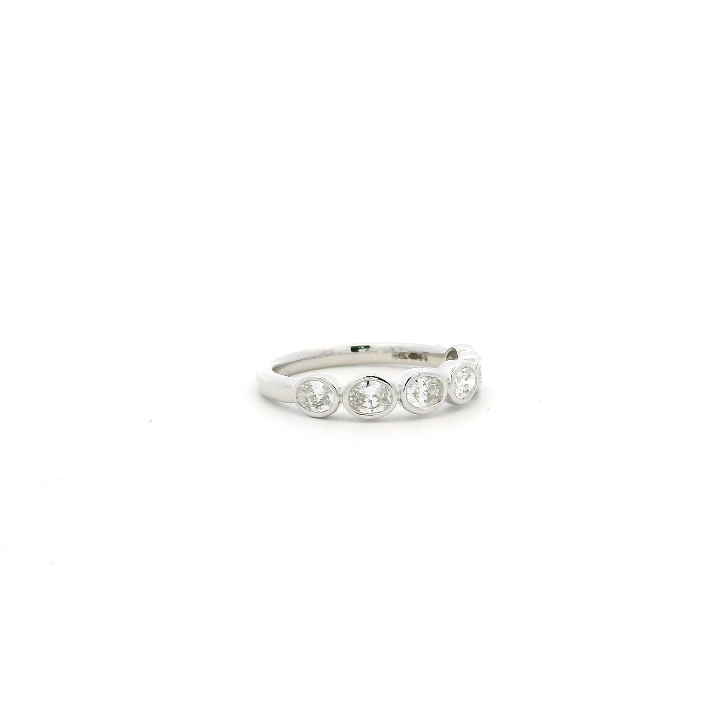 0.86ct Oval Cut Diamond Half Eternity Ring