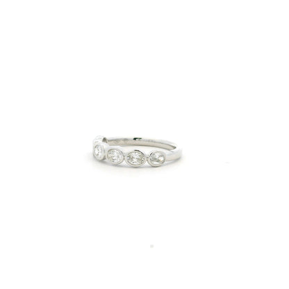 0.86ct Oval Cut Diamond Half Eternity Ring