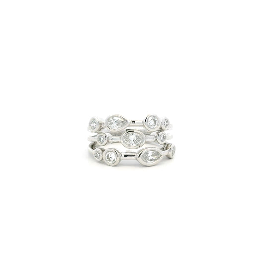 1.02ct Mixed Cut Diamond Bubble Ring